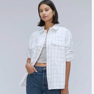 Everlane The Classic Cotton Flannel Shirt Tan/Off-white
